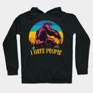 I Hate People Vintage Yeti Bigfoot Gift Hoodie